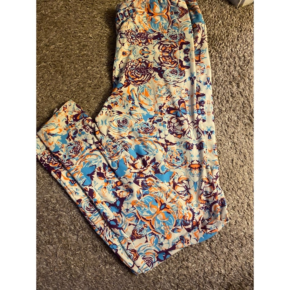 LuLaRoe Major Unicorn Vintage Pastel Floral Butterflies Leggings